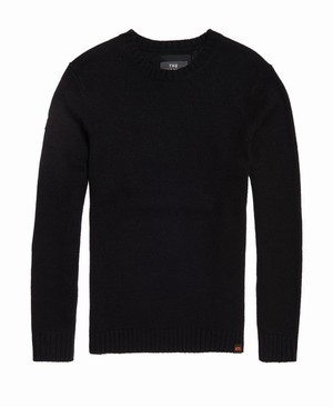 Superdry Arno Crew Neck Férfi Ugró Fekete | IHMQK8170